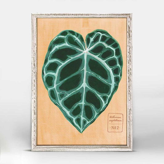 Leaf Series - Anthurium Crystallinum Mini Framed Canvas - GreenBox Art