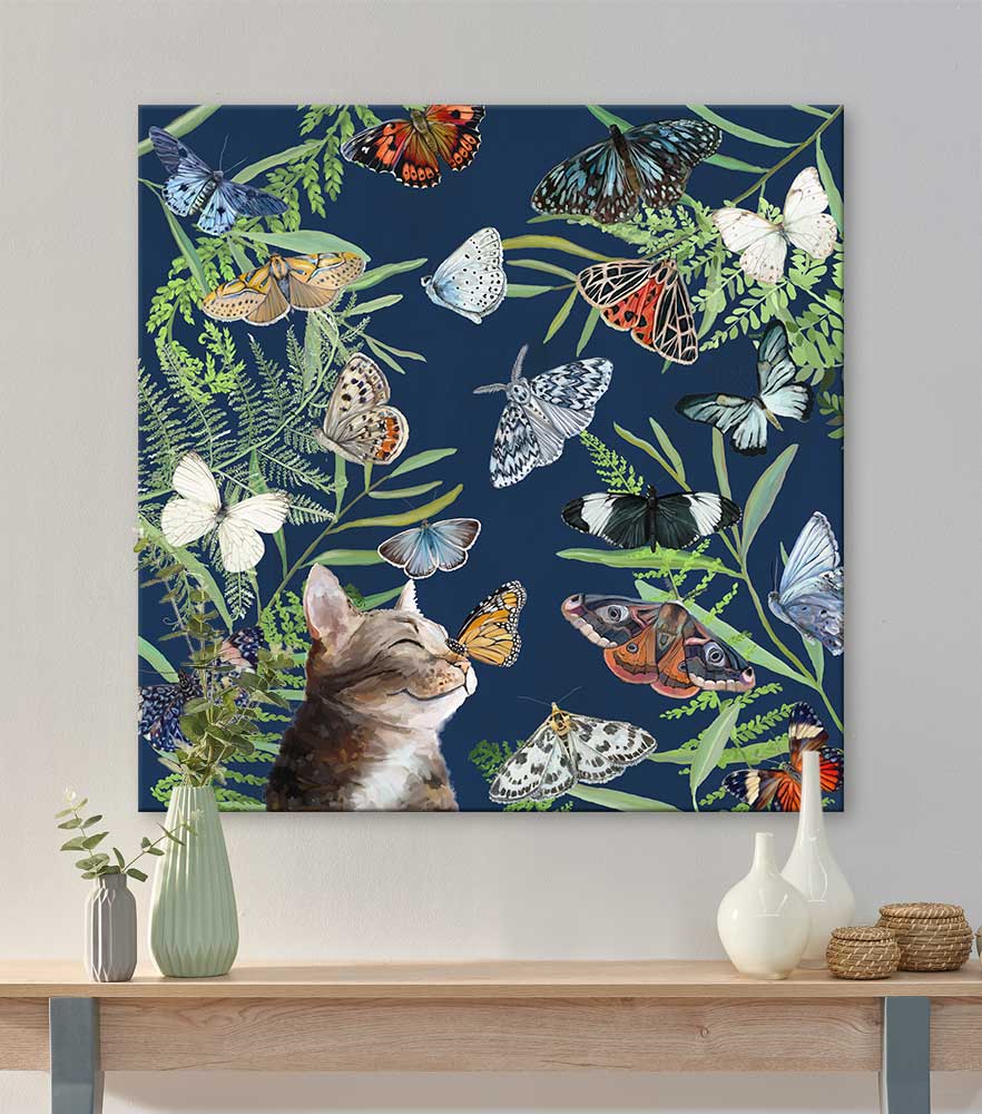 Butterfly Friend Canvas Wall Art - GreenBox Art