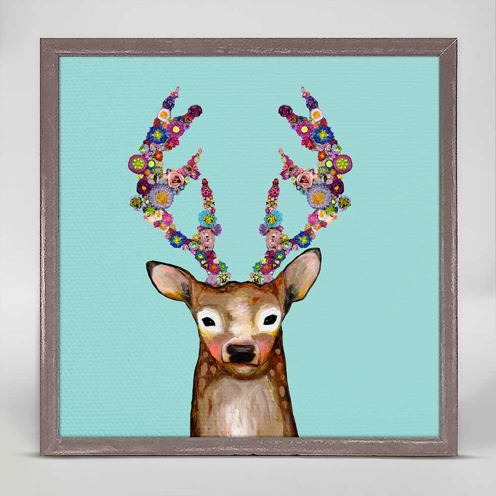Blooming Buck Mini Framed Canvas