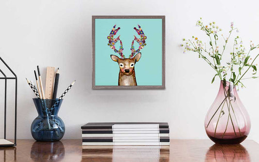 Blooming Buck Mini Framed Canvas - GreenBox Art