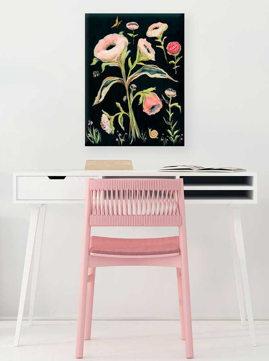 Dark Floral Canvas Wall Art