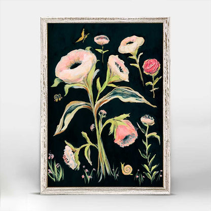 Dark Floral Mini Framed Canvas
