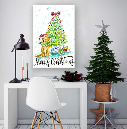Holiday - Christmas Dog Canvas Wall Art