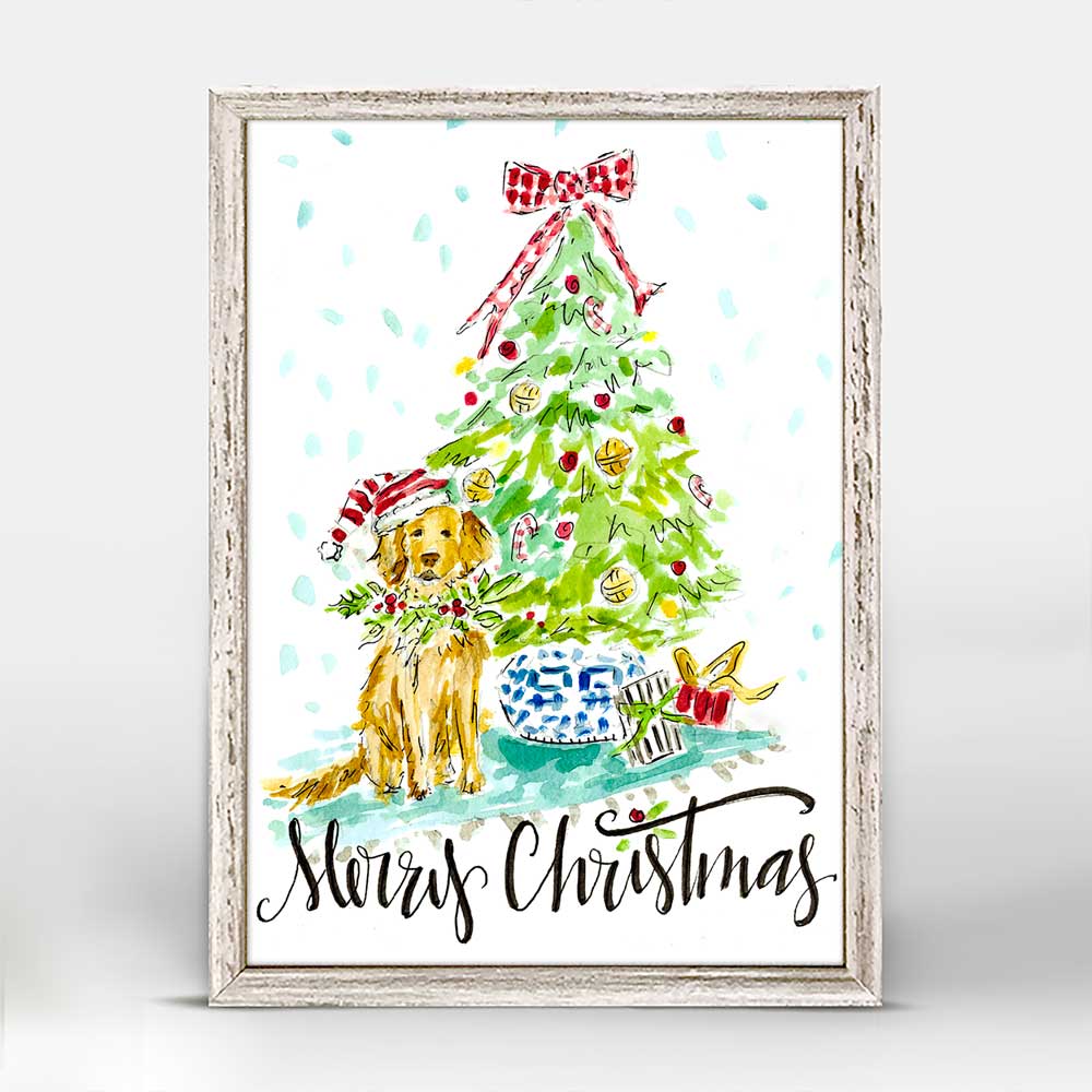 Holiday - Christmas Dog Mini Framed Canvas