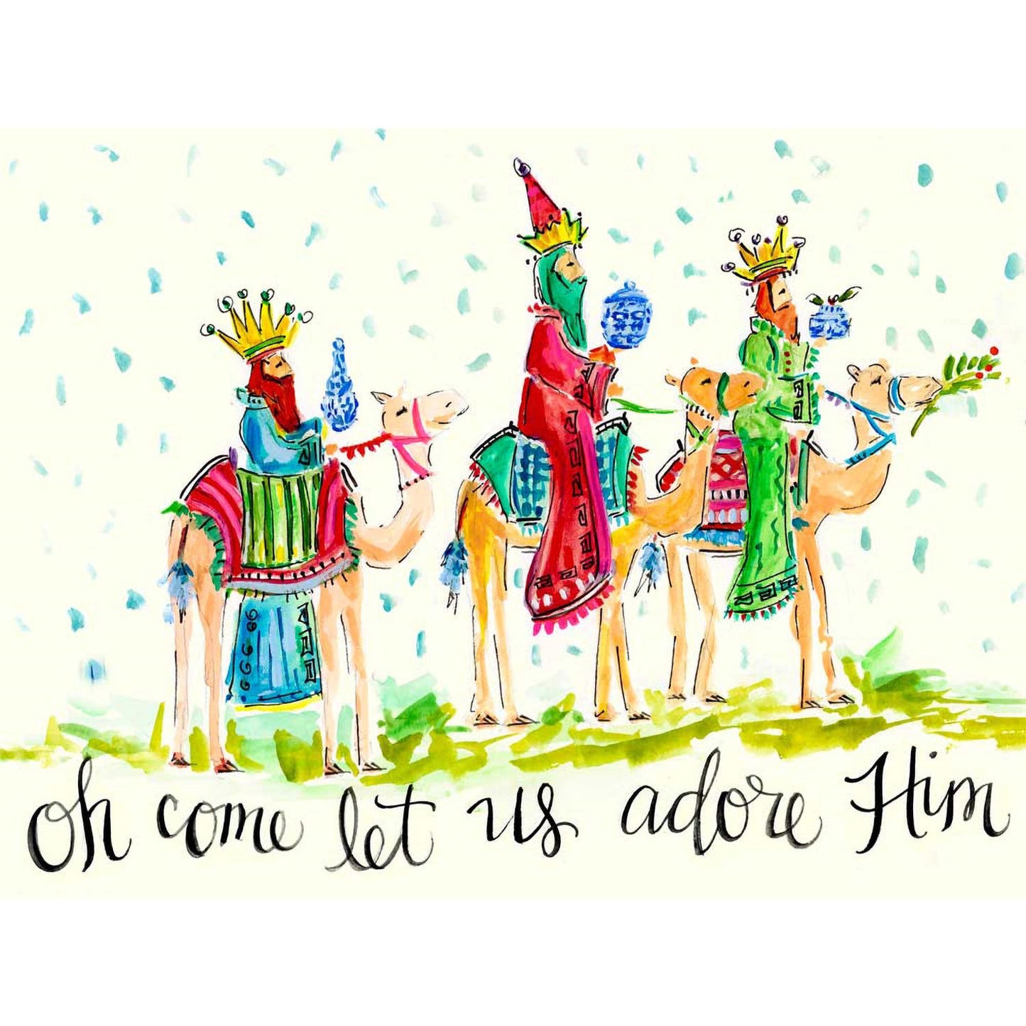 Holiday - Oh Come Let Us Adore Him Canvas Wall Art