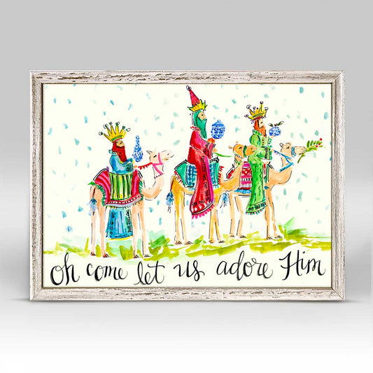 Holiday - Oh Come Let Us Adore Him Mini Framed Canvas