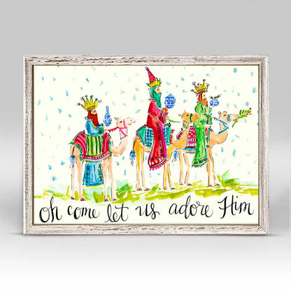 Holiday - Oh Come Let Us Adore Him Mini Framed Canvas - GreenBox Art