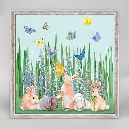 Springtime Bunnies Mini Framed Canvas