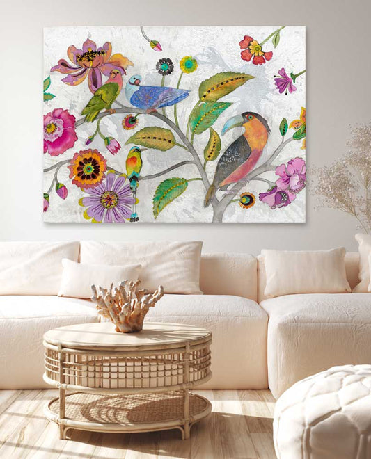 Tropical Birds - Full Color - 1 Canvas Wall Art