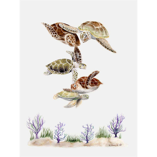 Turtle Family Canvas Wall Art