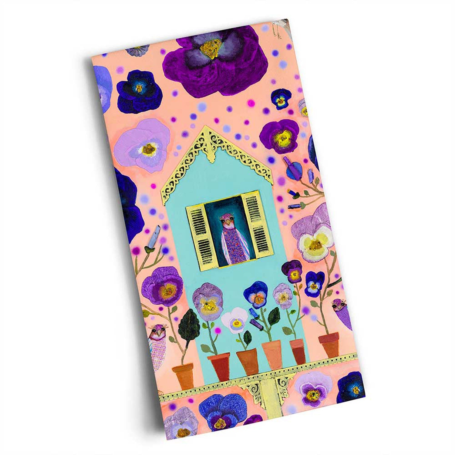 Purple Finches Tea Towels - GreenBox Art