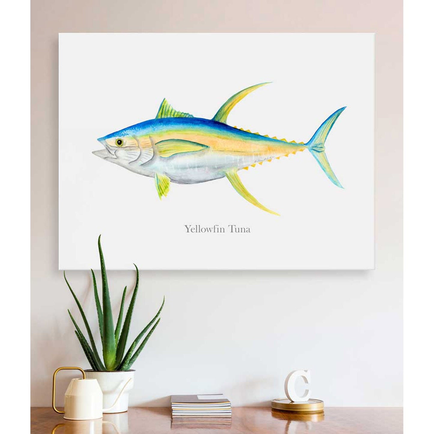 Yellowfin Tuna Portrait Canvas Wall Art - GreenBox Art