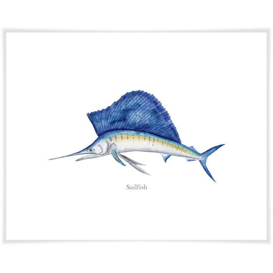 Sail Fish Portrait Art Prints