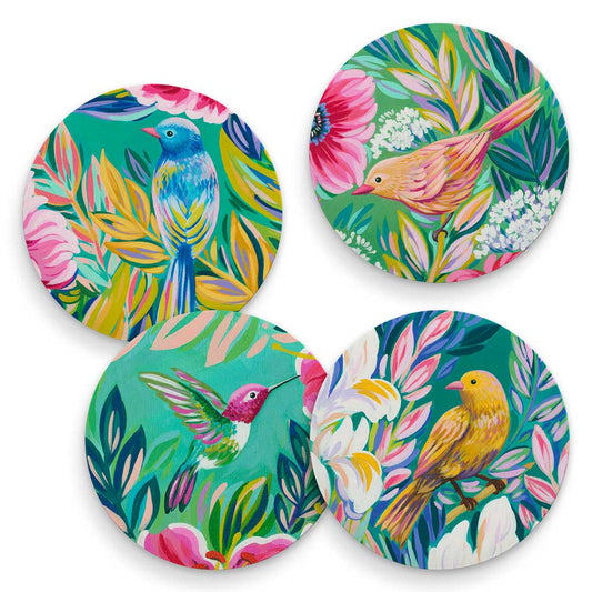 Garden Grown Birds - Set of 4 Coaster Set