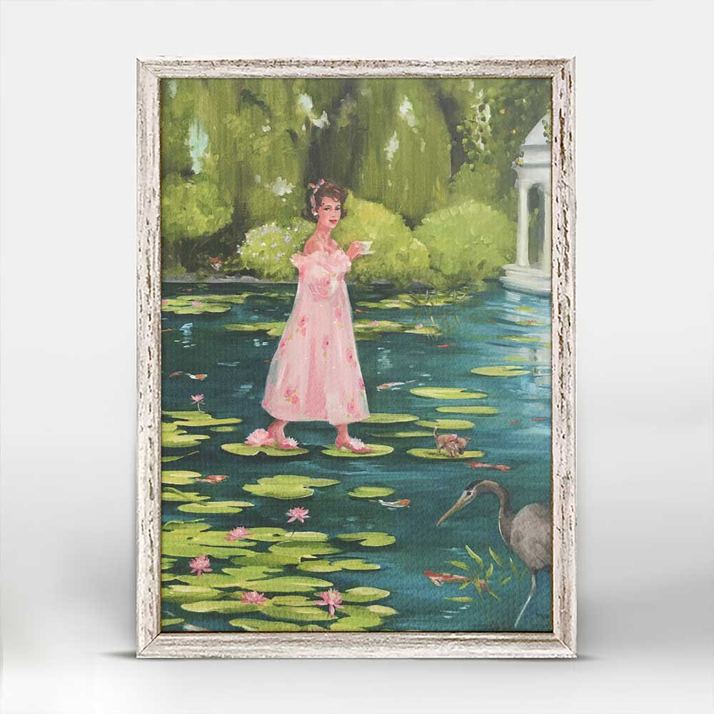Morning Stroll In The Gardens At Giverney Mini Framed Canvas
