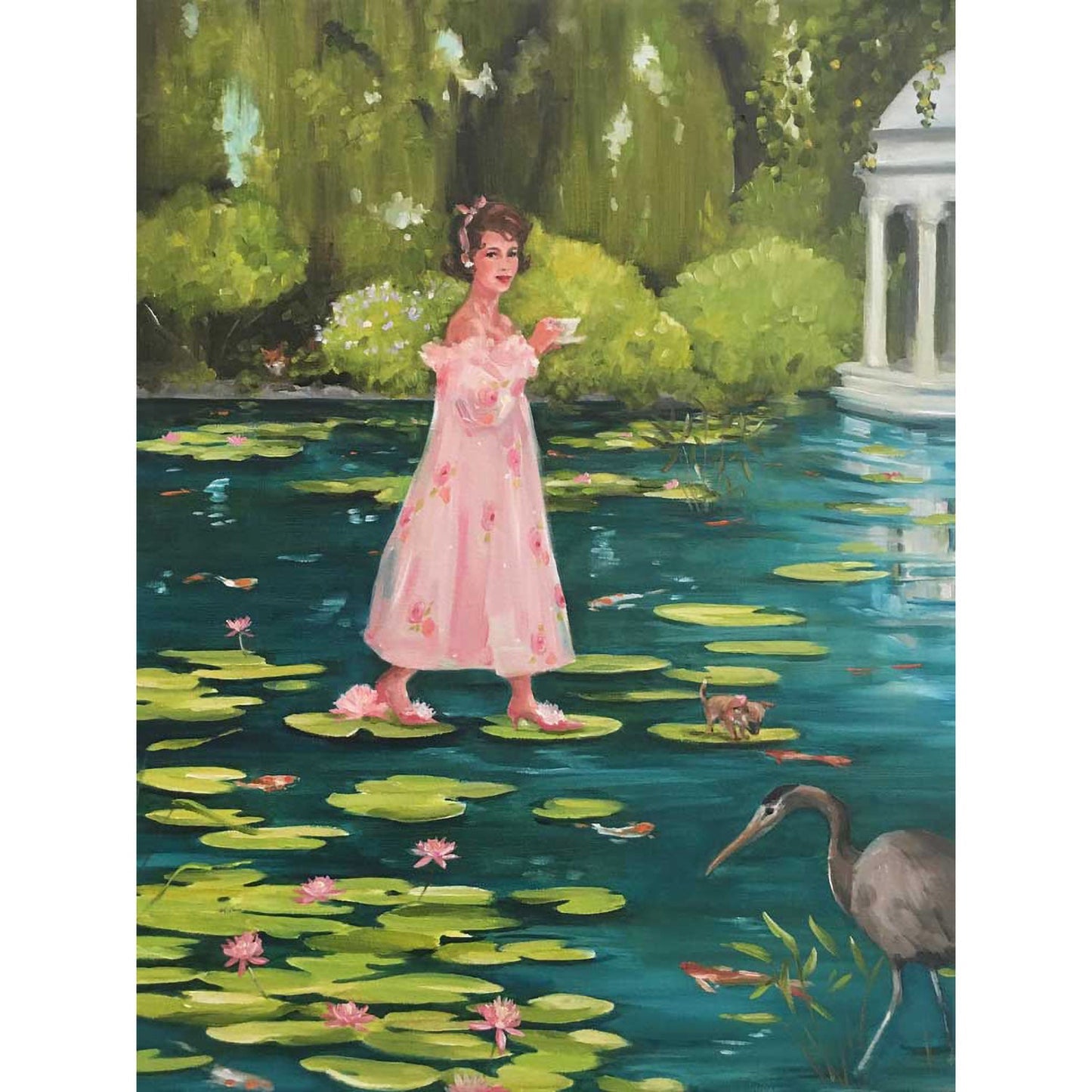 Morning Stroll In The Gardens At Giverney Canvas Wall Art