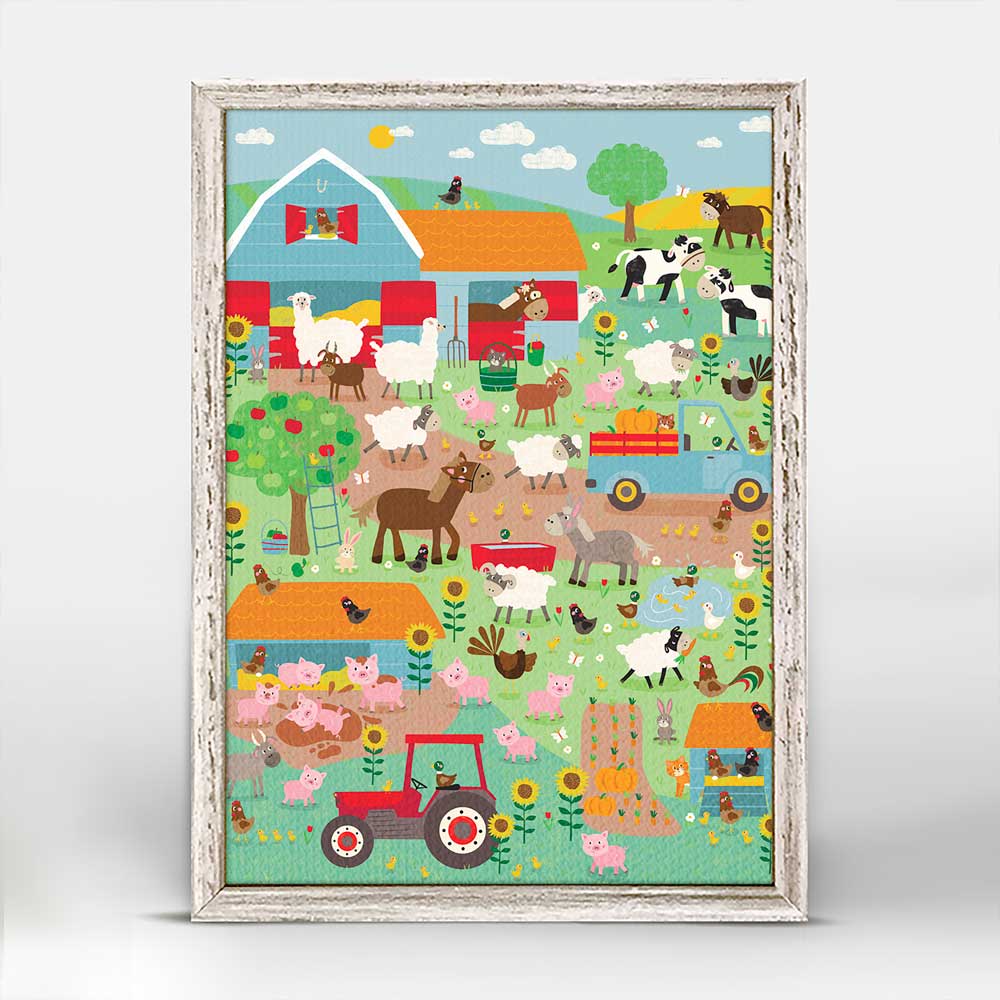 Farm Living Mini Framed Canvas