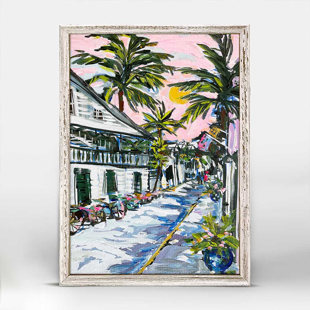 Key West Sundown Mini Framed Canvas