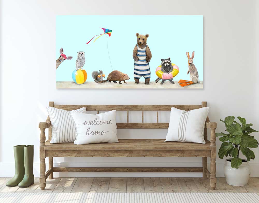 Summer Beach Party Canvas Wall Art - GreenBox Art