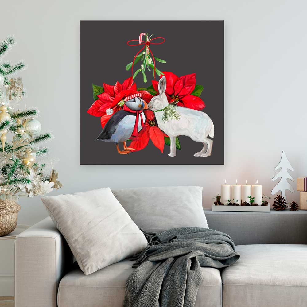 Holiday - Arctic Mistletoe Canvas Wall Art - GreenBox Art