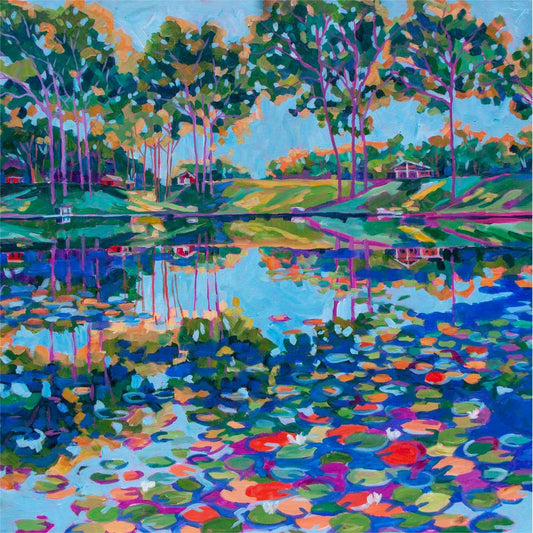 Lily Pads Rainbow Lake Canvas Wall Art
