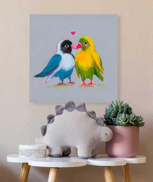 Love Birdies Canvas Wall Art