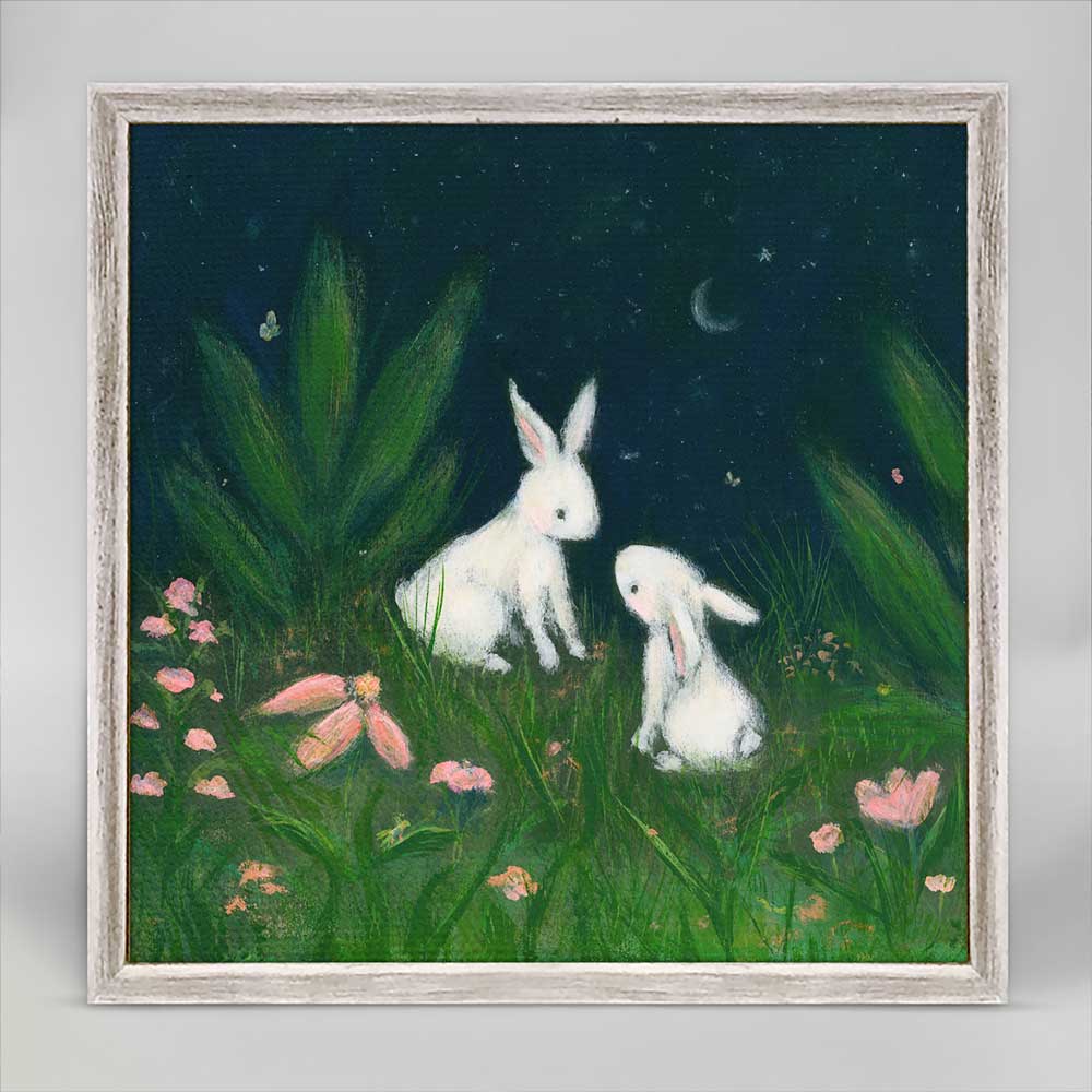Bunnies In The Night Mini Framed Canvas