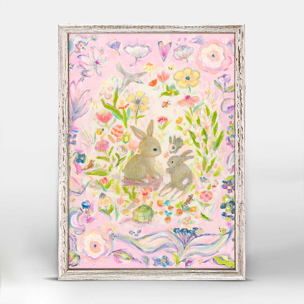 Bunny World Mini Framed Canvas