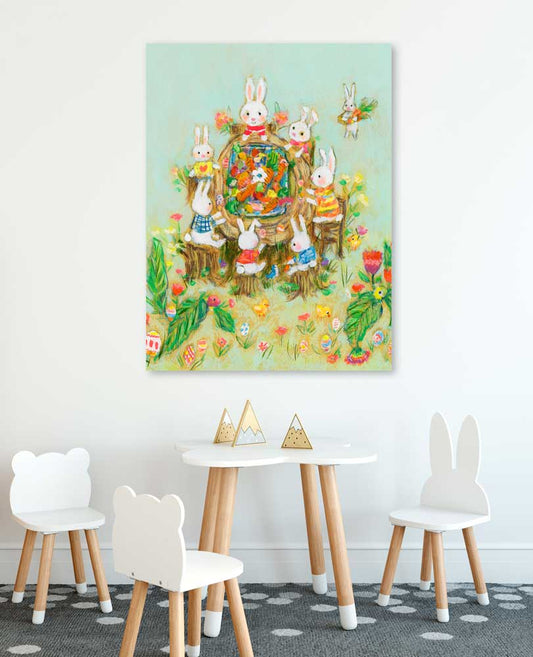 Buns Easter Feast Canvas Wall Art - GreenBox Art