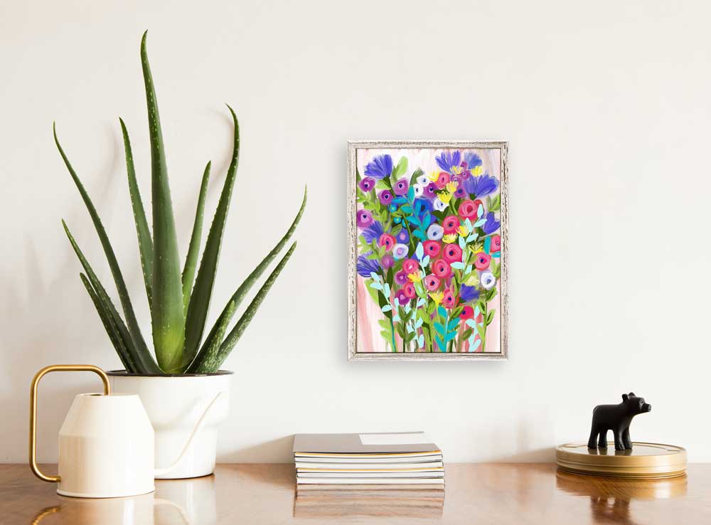 Cheerful Bloom Mini Framed Canvas