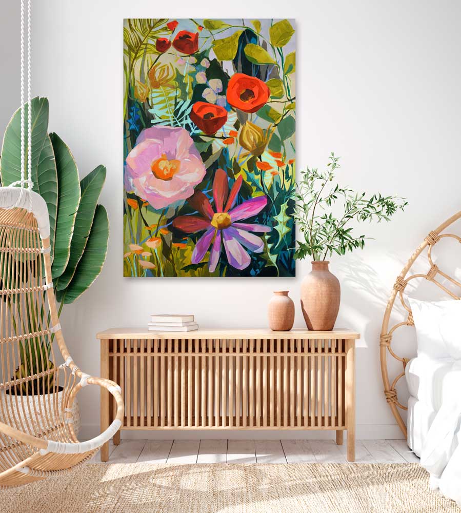 Handmade Local Artist Made Floral Art GreenBox Art