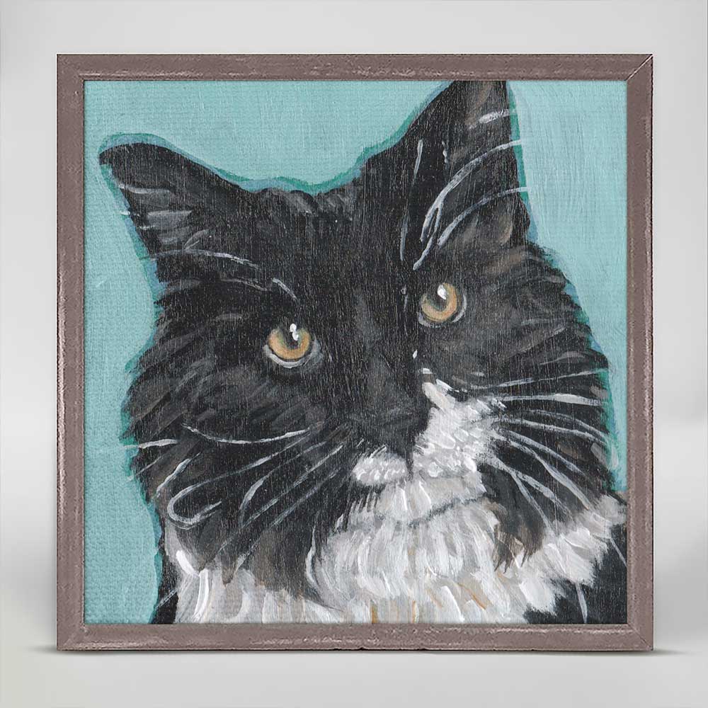 Black Cat Mini Framed Canvas