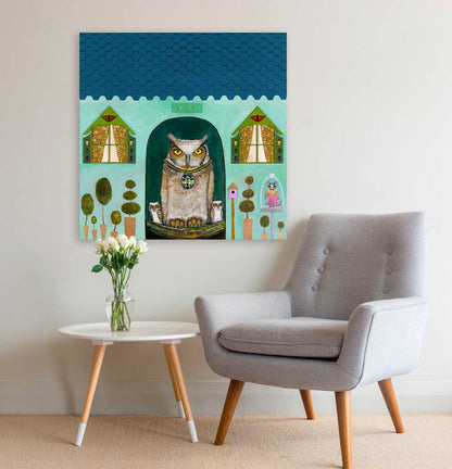 Owl's House Canvas Wall Art - GreenBox Art