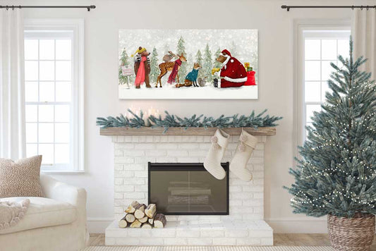 Holiday - Santa Claws And Friends Canvas Wall Art - GreenBox Art