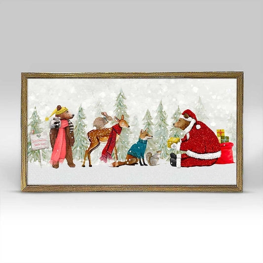 Holiday - Santa Claws And Friends Embellished Mini Framed Canvas