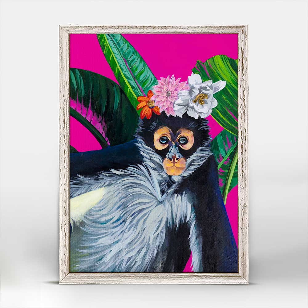 Tropical Spider Monkey Mini Framed Canvas