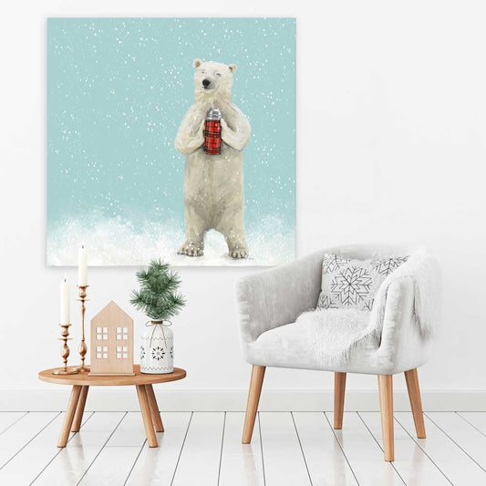 Holiday - Hot Cocoa Polar Bear Canvas Wall Art