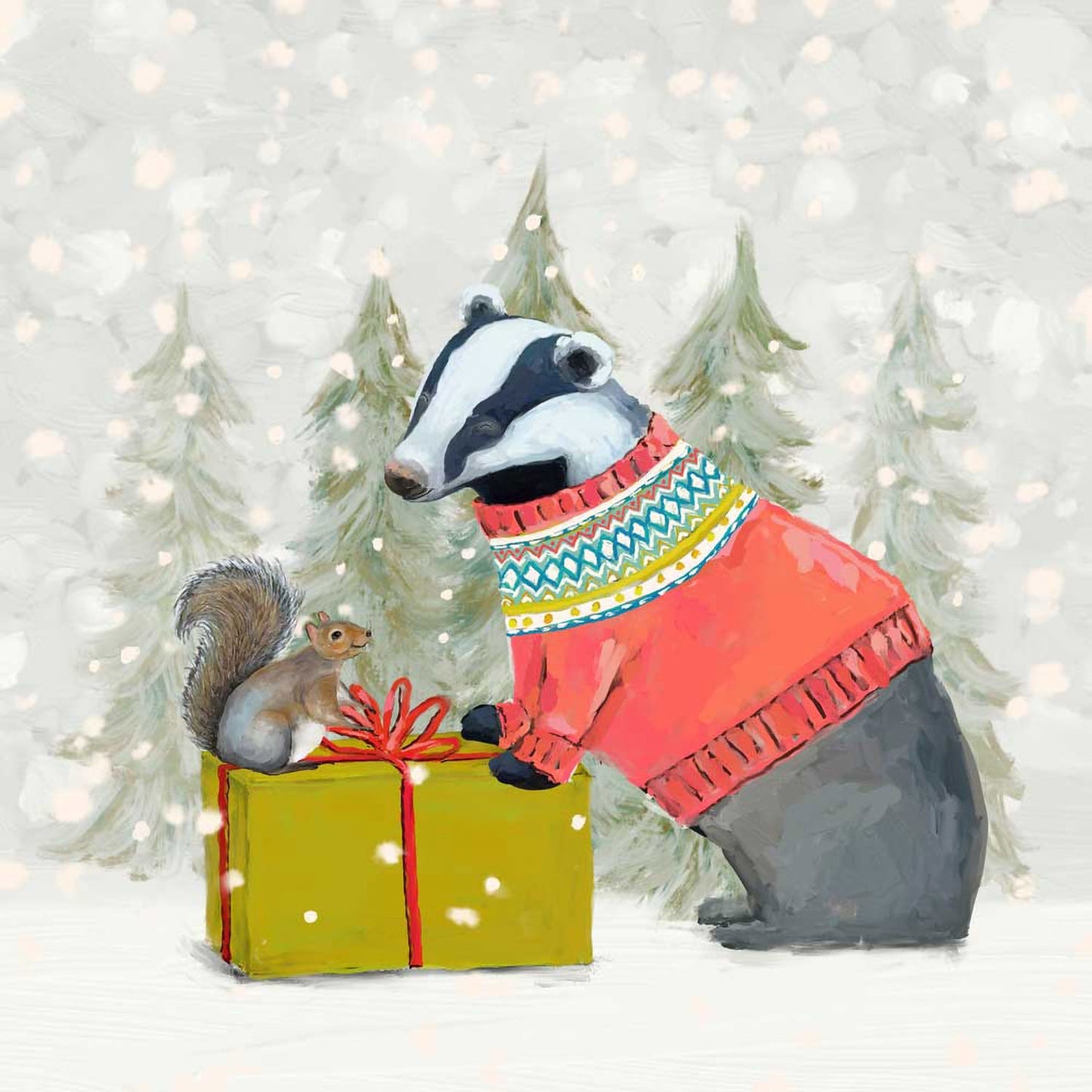 Holiday - Santa Claws Badger Canvas Wall Art - GreenBox Art