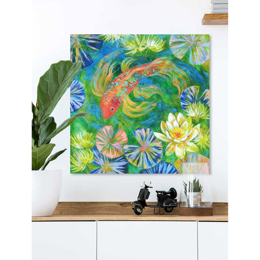 Water Series - Jade Embrace Canvas Wall Art - GreenBox Art