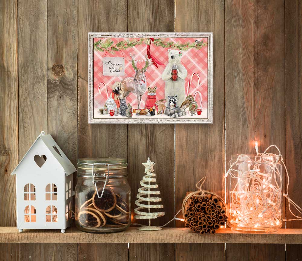 Holiday - Hot Cocoa & Cookies Mini Framed Canvas
