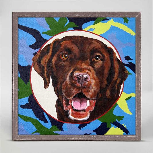 Charlie The Chocolate Lab Mini Framed Canvas - GreenBox Art