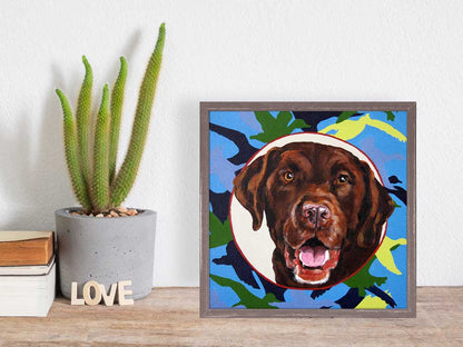 Charlie The Chocolate Lab Mini Framed Canvas - GreenBox Art