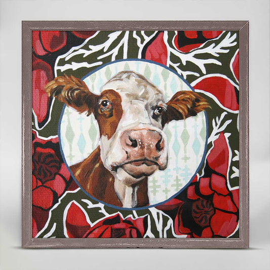 Mandy The Cow Mini Framed Canvas