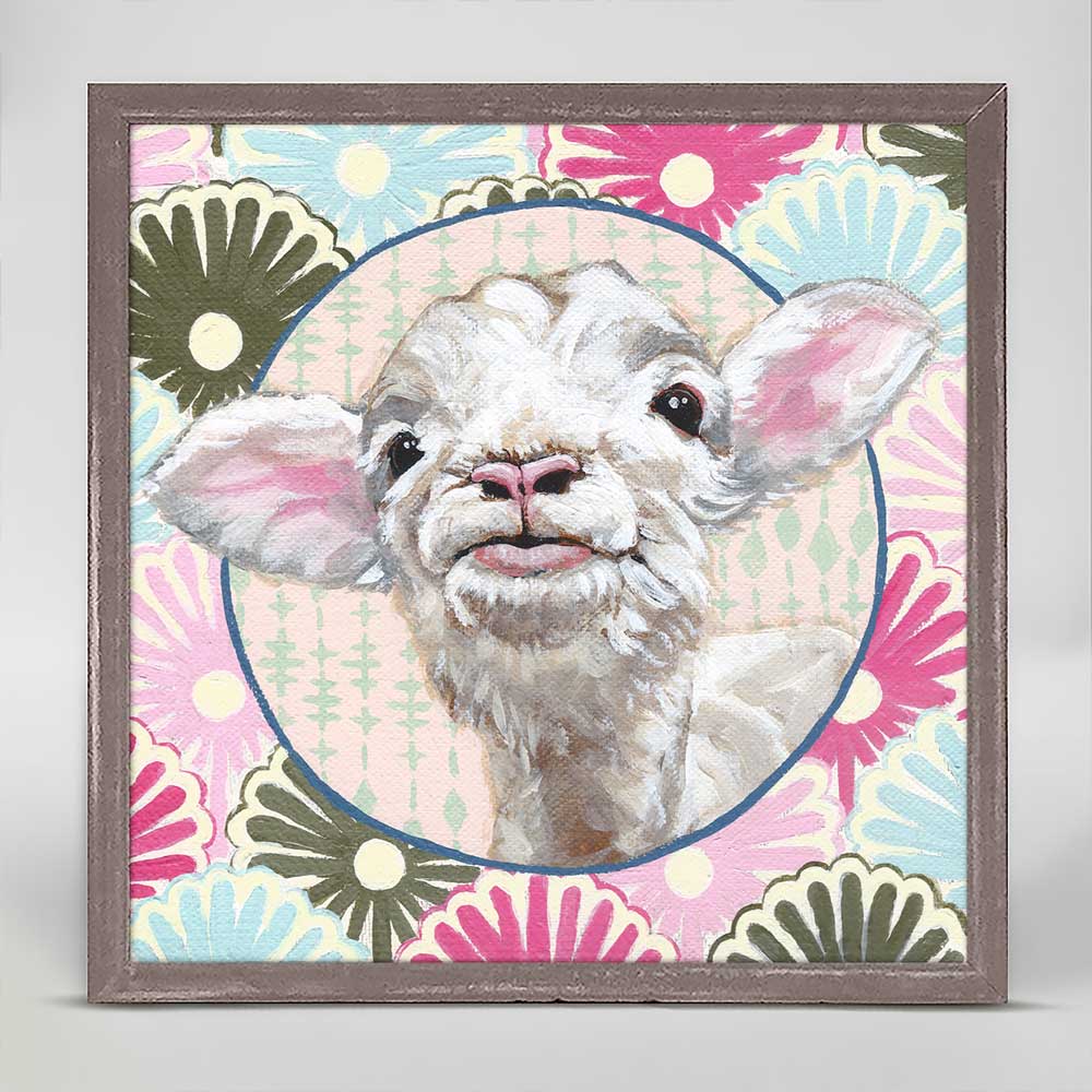 Mabel The Lamb Mini Framed Canvas
