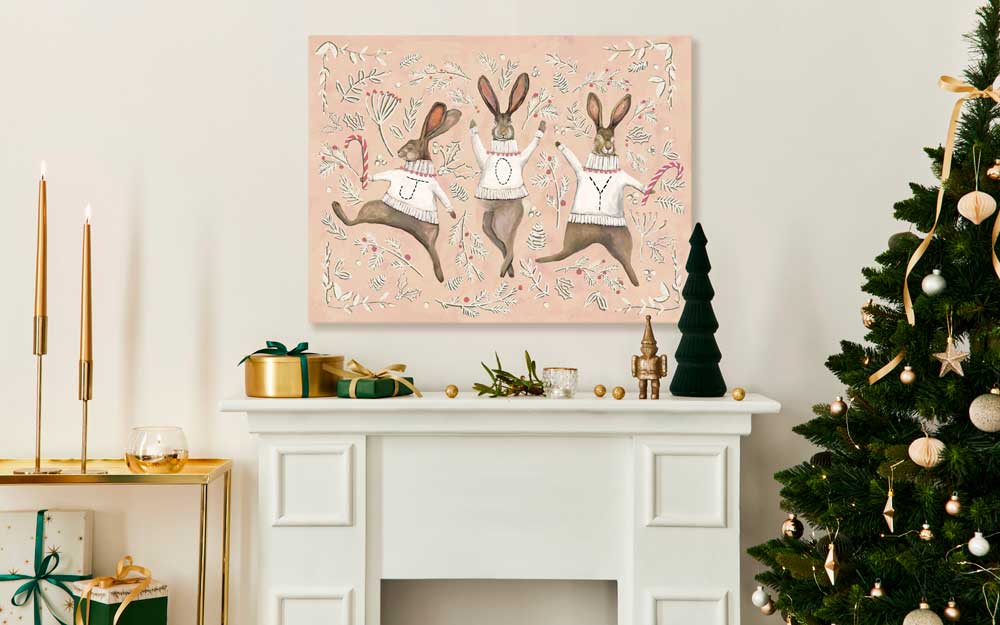 Holiday - Joyful Buns Canvas Wall Art