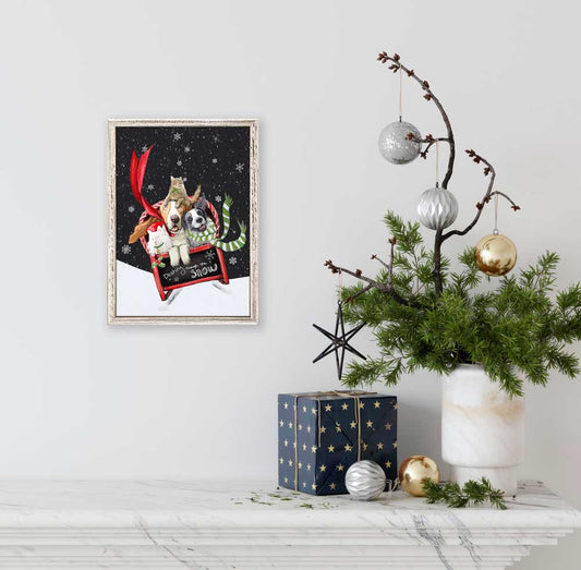 Holiday - Dashing Through The Snow - Group Mini Framed Canvas - GreenBox Art