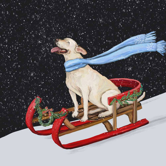 Holiday - Dashing Through The Snow - Lab Canvas Wall Art - GreenBox Art