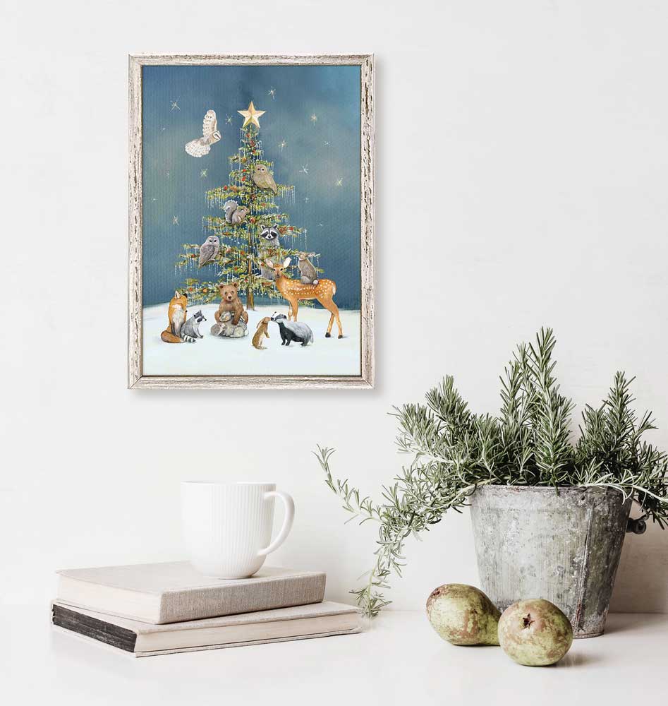 Holiday - Classic Woodland Tree Mini Framed Canvas