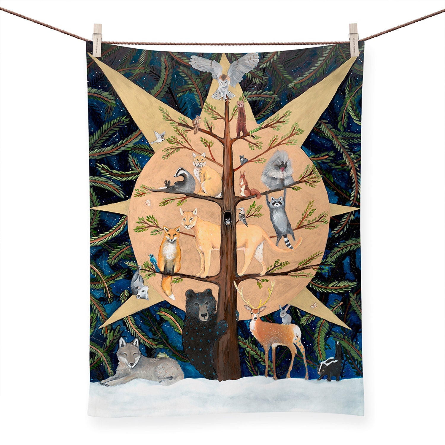 Holiday - Winter Solstice Dream Tea Towels - GreenBox Art