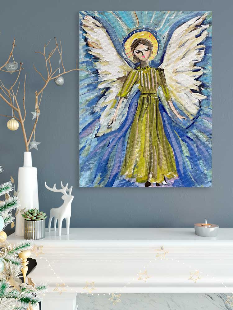 Holiday - Radiant Angel Canvas Wall Art - GreenBox Art